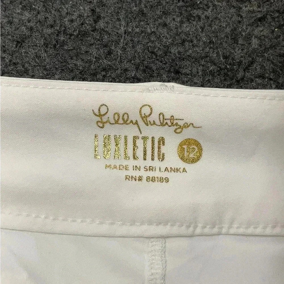 EUC! Lilly Pulitzer Luxletic Sybil cream stretch skort w/ pockets, sz 12 - Picture 5 of 8